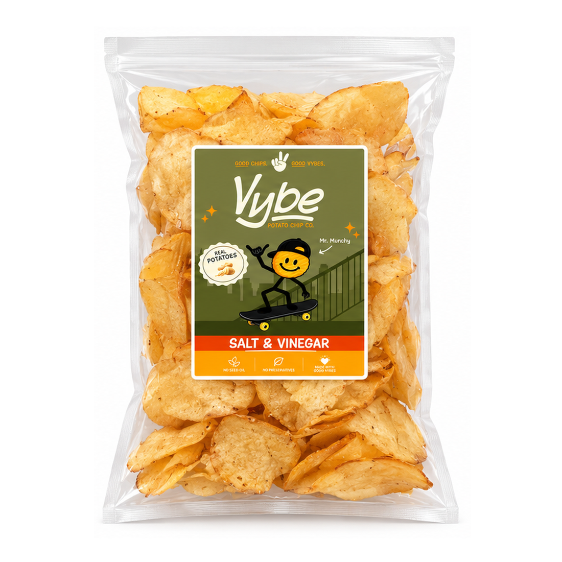 Vybe Salt & Vinegar potato chips bag
