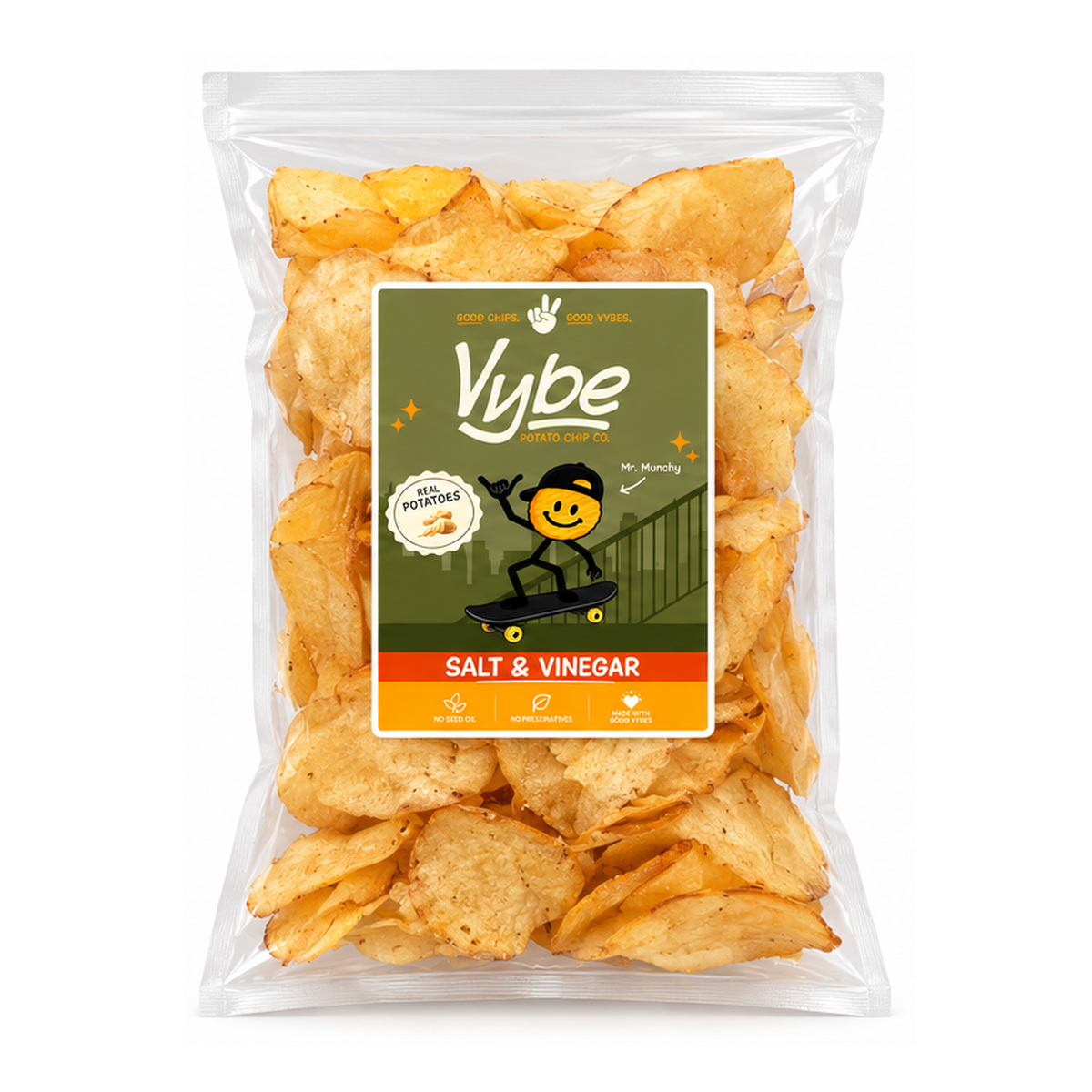 Vybe Salt & Vinegar potato chips bag