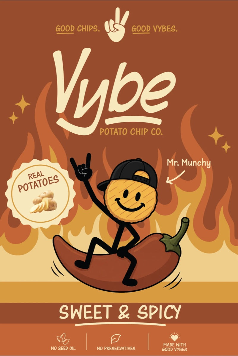 Vybe Sweet & Spicy potato chips bag